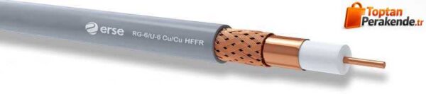 Erse RG6 U6 Cu/Cu Anten Kablosu Halojen Free